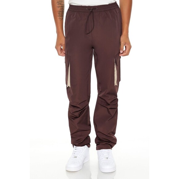 Forever 21 Slim-Fit Cargo Pants Men’s 2XL XXL Brown Stretch Elastic Waist 40x32 - Picture 4 of 8